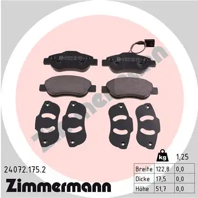 Тормозные колодки ZIMMERMANN 24072.175.2