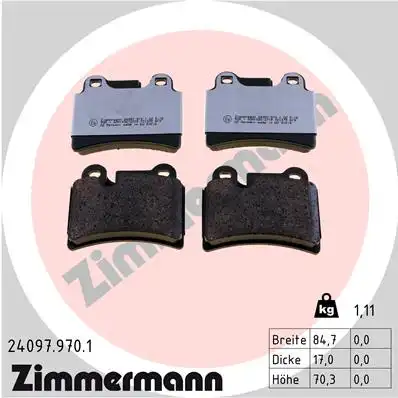 Тормозные колодки дисковые ZIMMERMANN 24097.970.1