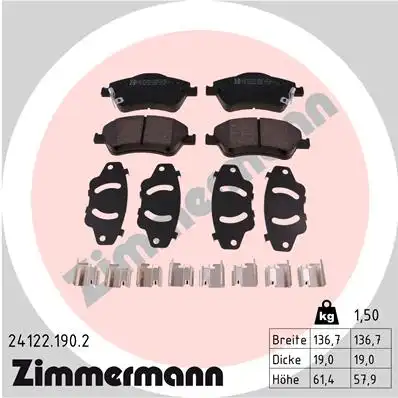 Тормозные колодки ZIMMERMANN 24122.190.2
