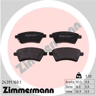 Тормозные колодки ZIMMERMANN 24391.160.1
