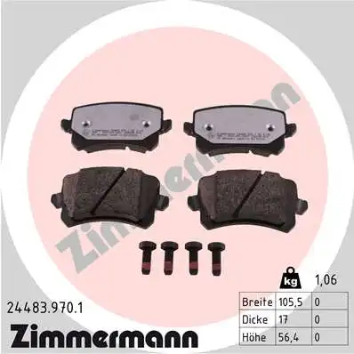 Тормозные колодки дисковые ZIMMERMANN 24483.970.1