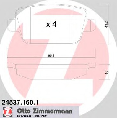 Колодки тормозные дисковые ZIMMERMANN 24537.160.1