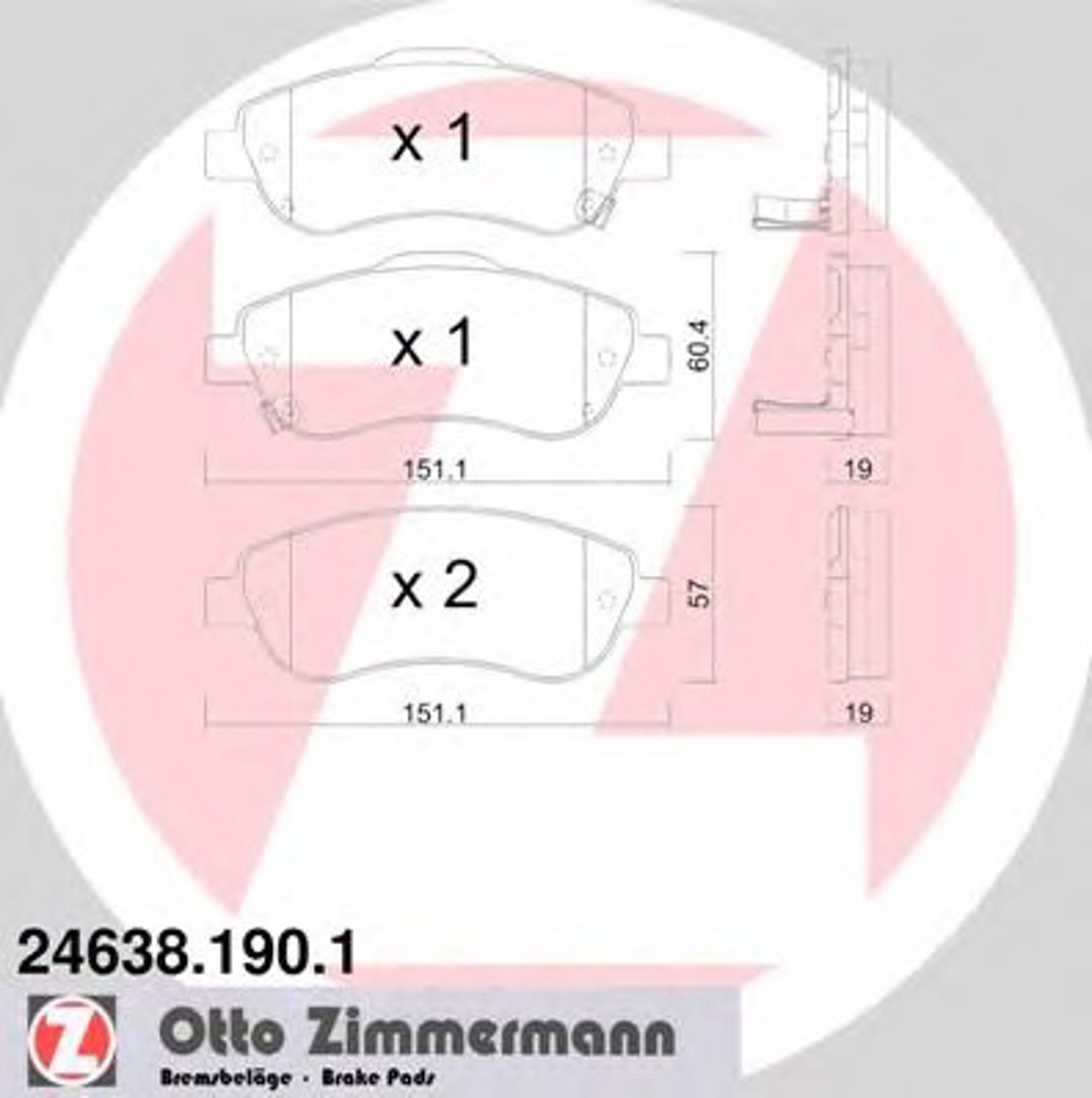 Тормозные колодки ZIMMERMANN 24638.190.1