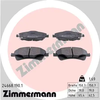 Тормозные колодки ZIMMERMANN 24668.190.1