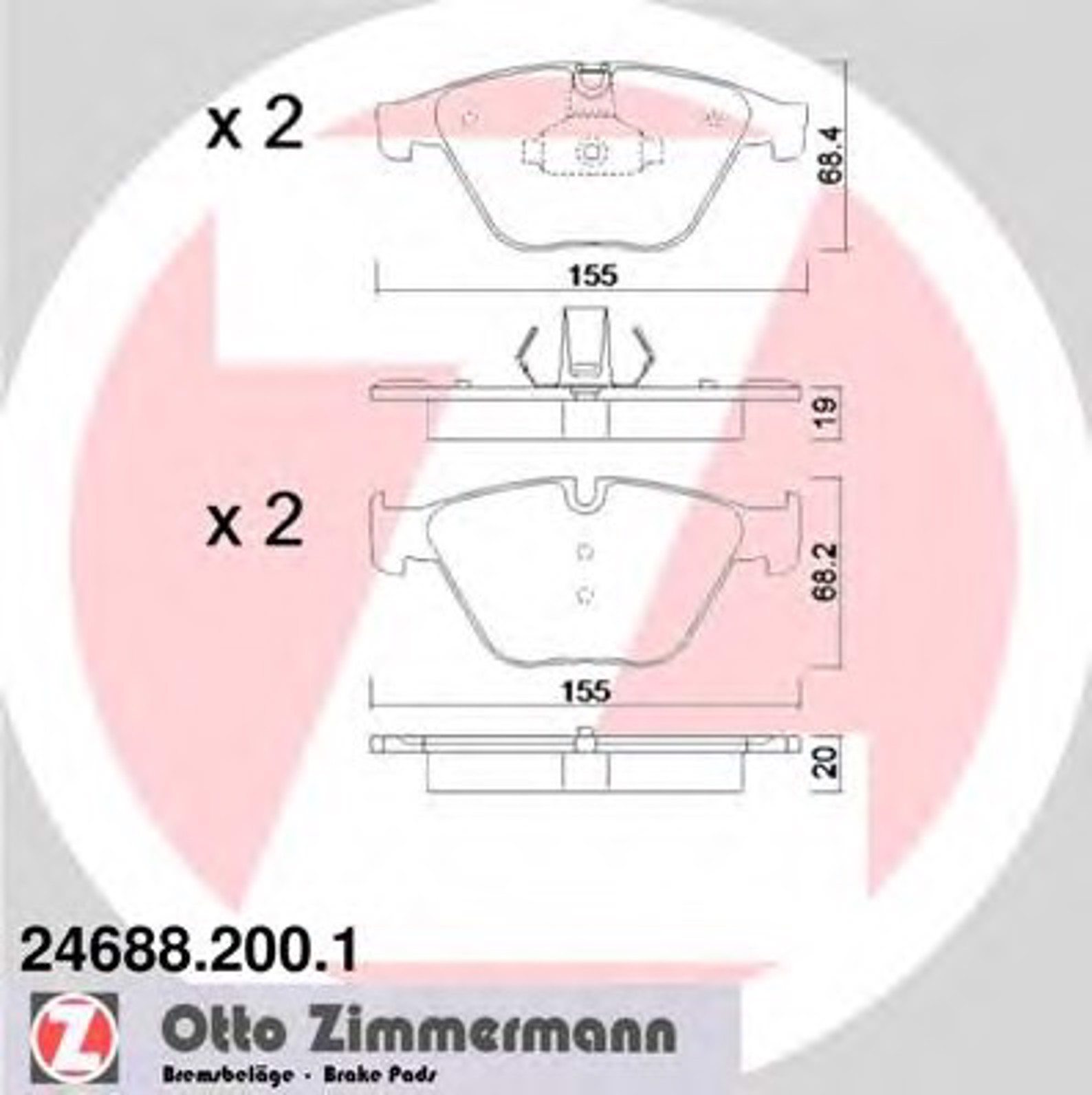 Тормозные колодки ZIMMERMANN 24688.200.1