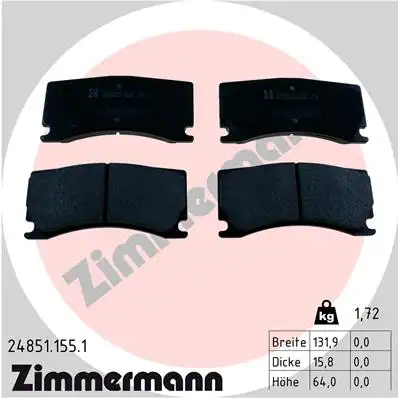 Тормозные колодки дисковые ZIMMERMANN 24851.155.1