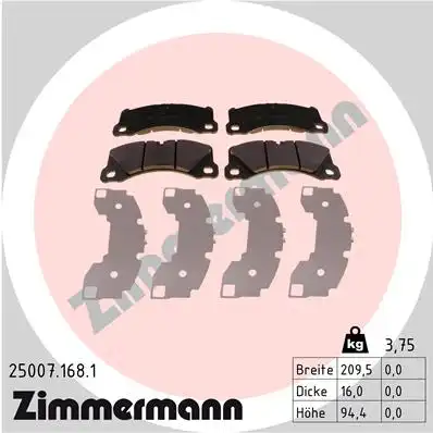 Тормозные колодки ZIMMERMANN 25007.168.1