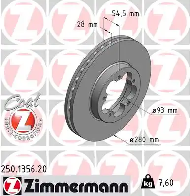 Тормозные диски ZIMMERMANN 250.1356.20