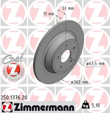 Тормозные диски ZIMMERMANN 250.1376.20