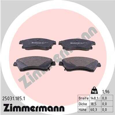 Тормозные колодки ZIMMERMANN 25031.185.1