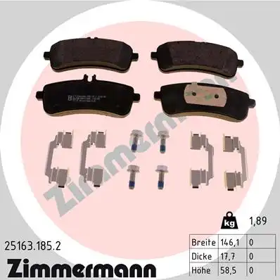 Тормозные колодки дисковые ZIMMERMANN 25163.185.2