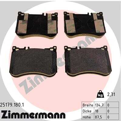 Колодки пер mer w222/v222/x222/a217/c217/r231 12- ZIMMERMANN 25179.180.1