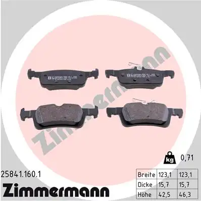 Тормозные колодки ZIMMERMANN 25841.160.1