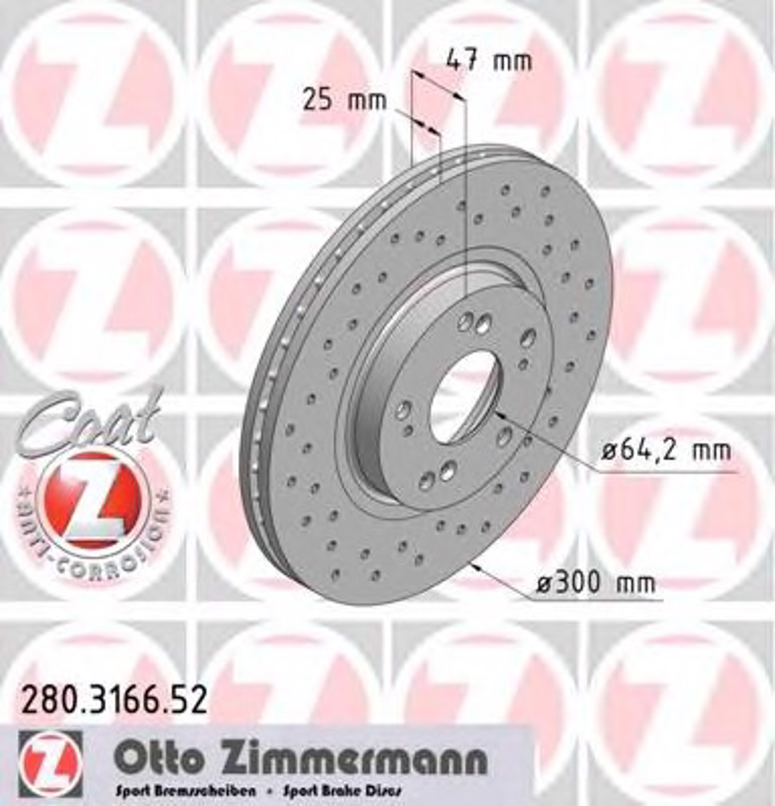 Тормозные диски ZIMMERMANN 280.3166.52