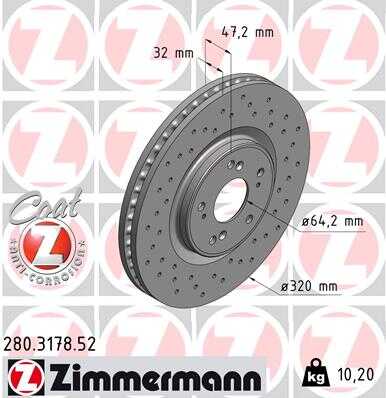 Тормозные диски ZIMMERMANN 280.3178.52
