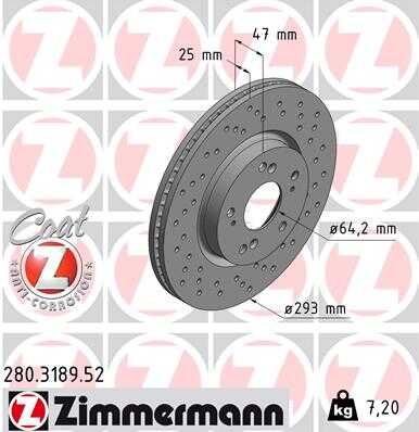 Тормозные диски ZIMMERMANN 280.3189.52