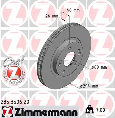 Тормозные диски ZIMMERMANN 285.3506.20
