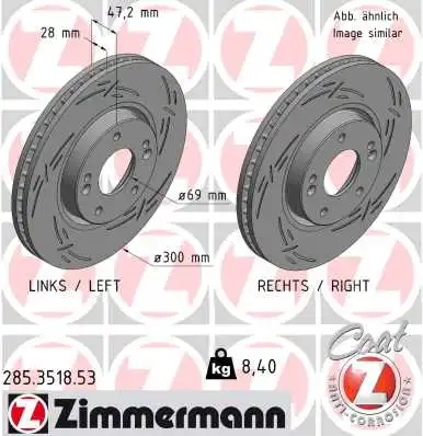 Диск тормозной ZIMMERMANN 285.3518.53