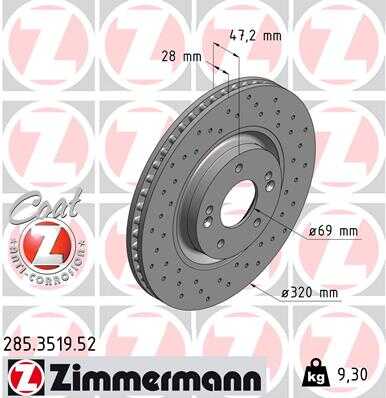 Тормозные диски ZIMMERMANN 285351952
