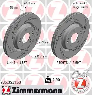 Диск тормозной ZIMMERMANN 285.3531.53