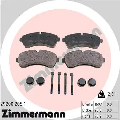 Тормозные колодки ZIMMERMANN 29200.205.1
