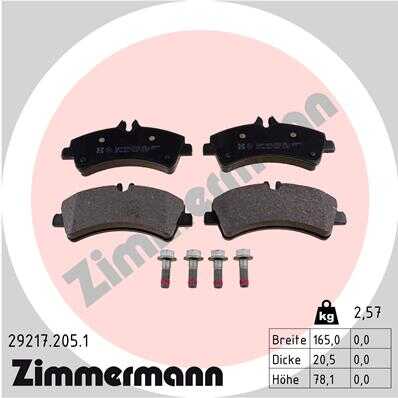 Тормозные колодки ZIMMERMANN 29217.205.1