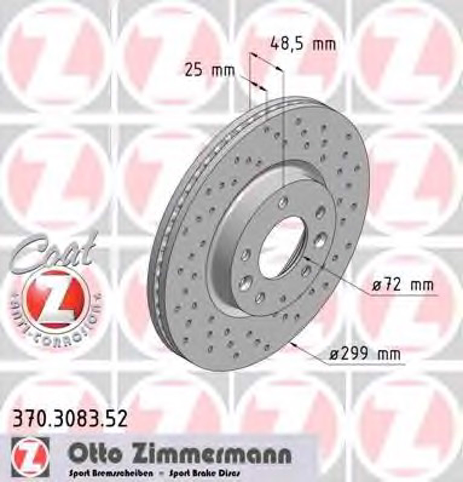 Тормозные диски ZIMMERMANN 370.3083.52