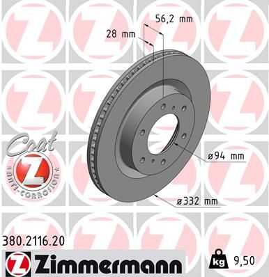 Тормозные диски ZIMMERMANN 380.2116.20