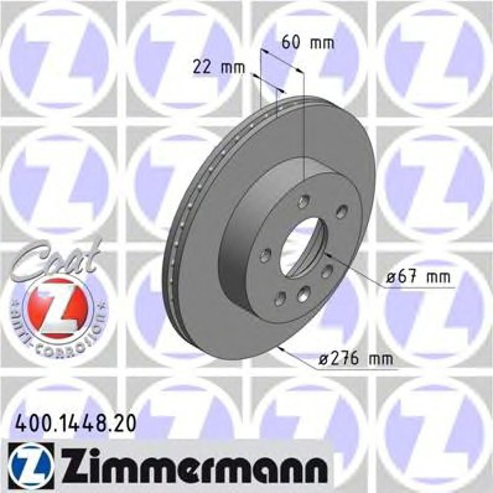 Диск тормозной ZIMMERMANN 400.1448.20