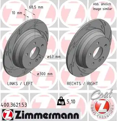 Диск тормозной ZIMMERMANN 400.3621.53
