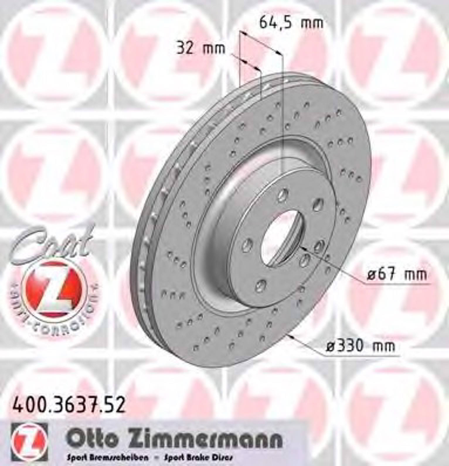 Тормозные диски ZIMMERMANN 400.3637.52