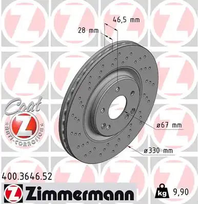 Тормозные диски ZIMMERMANN 400.3646.52