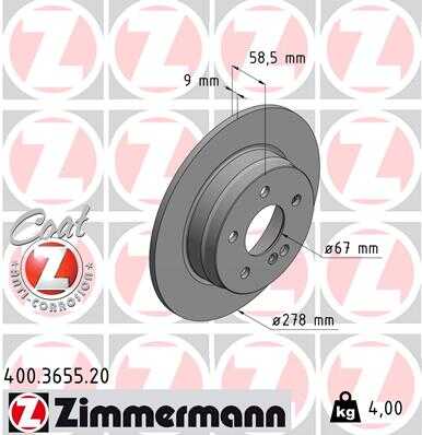 Тормозные диски ZIMMERMANN 400.3655.20