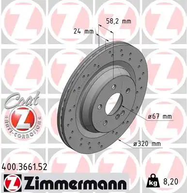 Тормозные диски ZIMMERMANN 400.3661.52