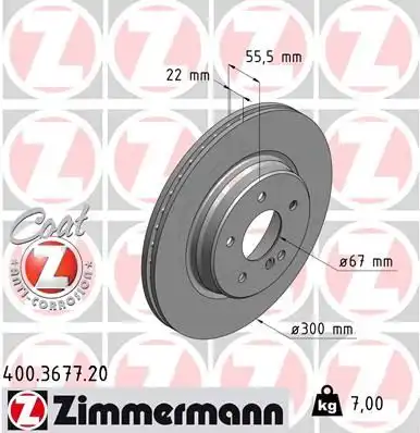 Тормозные диски ZIMMERMANN 400.3677.20