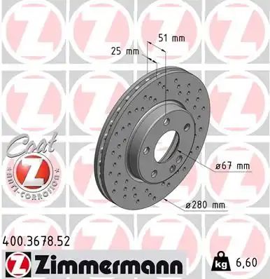 Тормозные диски ZIMMERMANN 400.3678.52