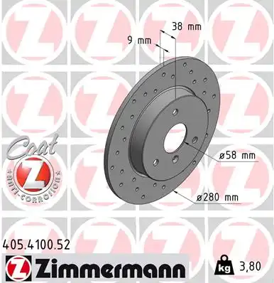 Тормозные диски ZIMMERMANN 405.4100.52