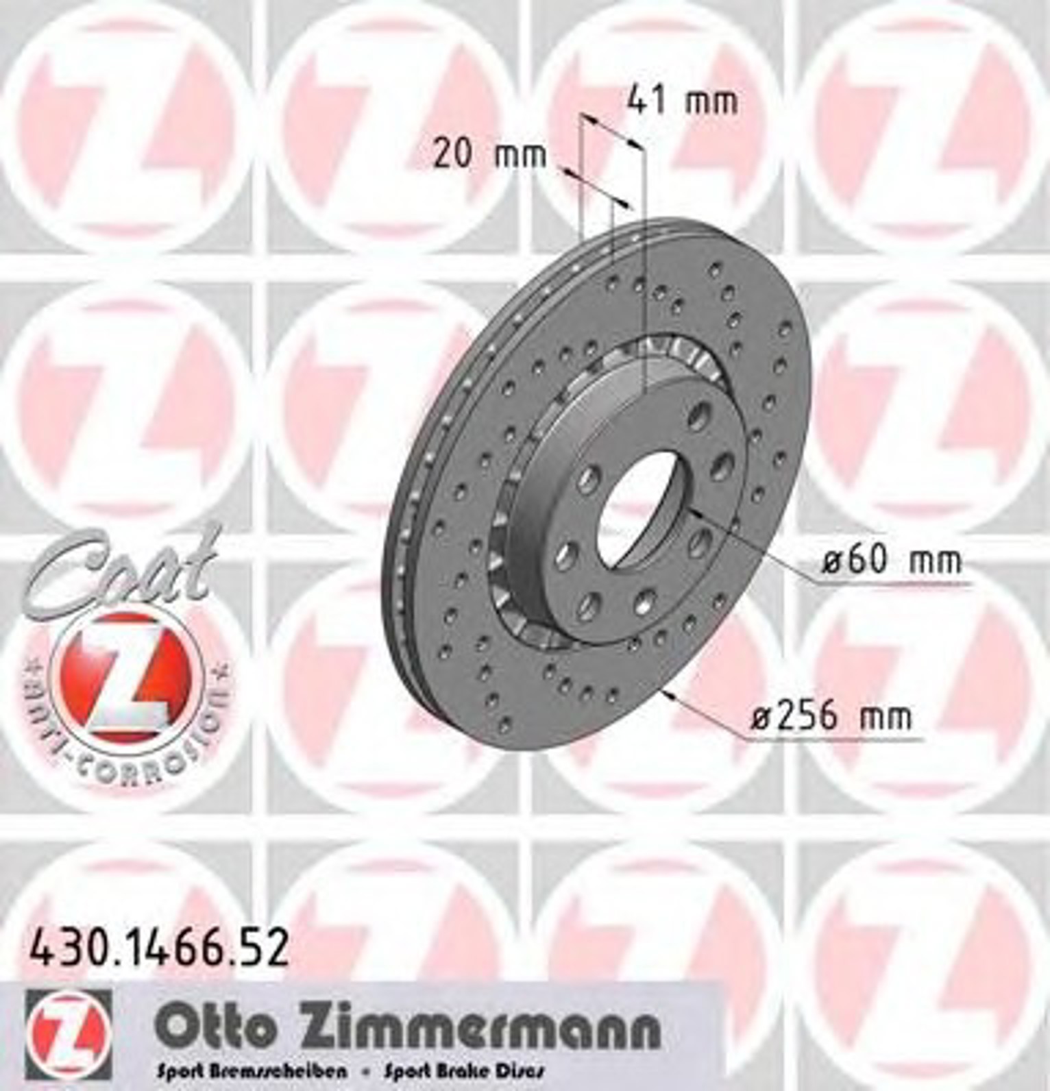 Диск тормозной ZIMMERMANN 430.1466.52