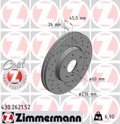 Тормозные диски ZIMMERMANN 430.2621.52