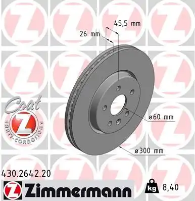 Тормозные диски ZIMMERMANN 430.2642.20