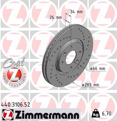 Тормозные диски ZIMMERMANN 440.3106.52