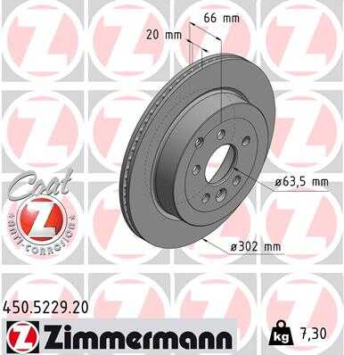 Диск тормозной landrover ZIMMERMANN 450.5229.20