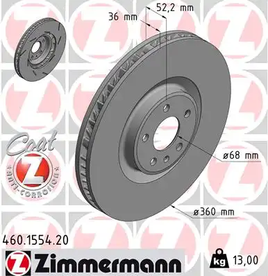 Тормозные диски ZIMMERMANN 460.1554.20