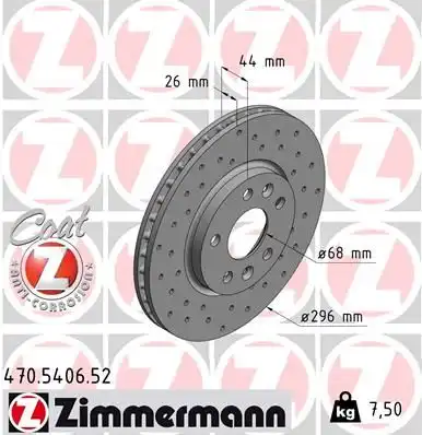 Тормозные диски ZIMMERMANN 470.5406.52