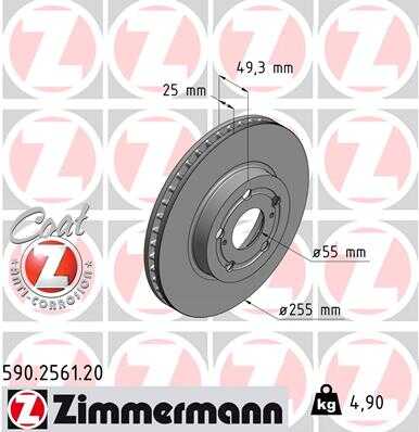 Тормозные диски ZIMMERMANN 590.2561.20