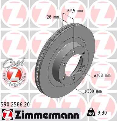 Тормозные диски ZIMMERMANN 590.2586.20