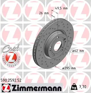 Тормозные диски ZIMMERMANN 590.2592.52