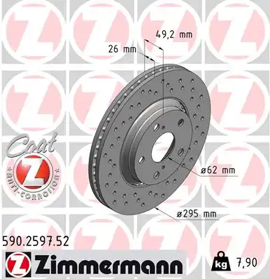 Тормозные диски ZIMMERMANN 590.2597.52
