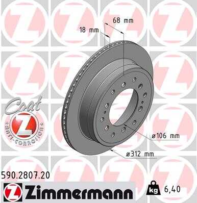 Тормозные диски ZIMMERMANN 590.2807.20