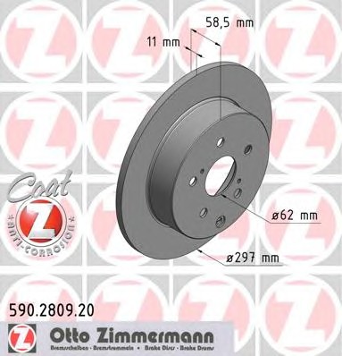 Тормозные диски ZIMMERMANN 590.2809.20